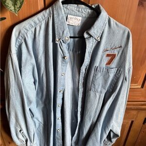 NASCAR Alan Kalwiki Jean Button Down